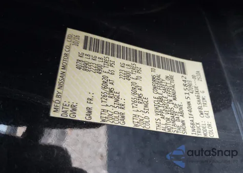 2017 Nissan Titan Xd Sl from USA, damaged, VIN 1N6BA1F40HN515842